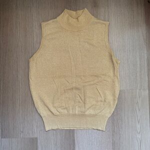 90s Vintage Gold Lurex Sweater Vest